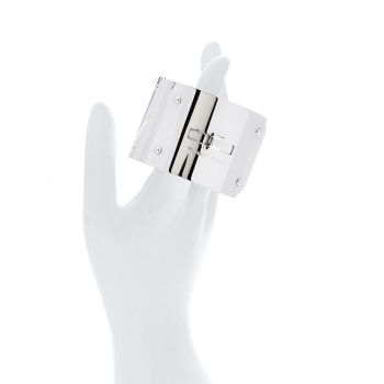 HERMES Sterling Silver GM Kelly Bracelet ST