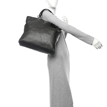 PRADA Vitello Daino Shopping Tote Piombo Mordore