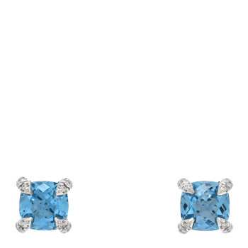 DAVID YURMAN Sterling Silver Diamond Blue Topaz Petite Chatelaine Earrings