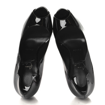 CHRISTIAN LOUBOUTIN Patent Hot Chick Alta 120 Pumps 38.5 Black
