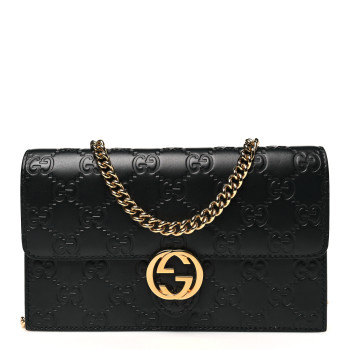 GUCCI Guccissima Icon Chain Wallet Black