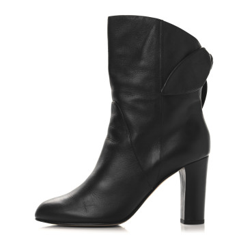 JIMMY CHOO Smooth Calfskin Malene 85 Bow Ankle Boots 41 Black