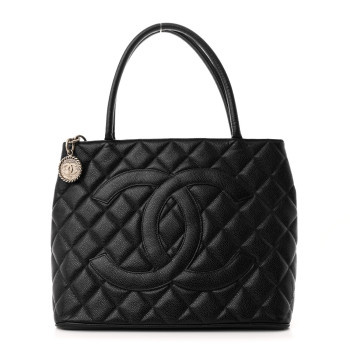 CHANEL Caviar Quilted Medallion Tote Black