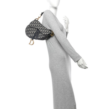 CHRISTIAN DIOR Oblique Saddle Bag Blue