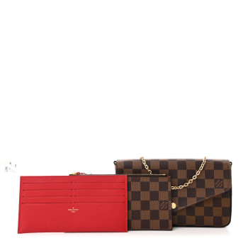 LOUIS VUITTON Damier Ebene Pochette Felicie Chain Wallet