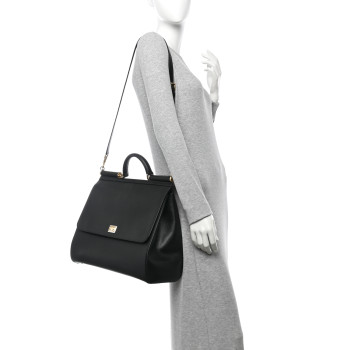 DOLCE & GABBANA Dauphine Extra Large Miss Sicily Satchel Black