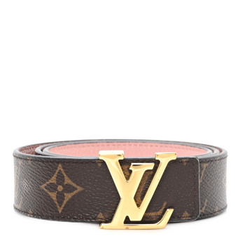 LOUIS VUITTON Calfskin Monogram 30mm LV Initiales Reversible Belt 80 32 Rose Ballerine