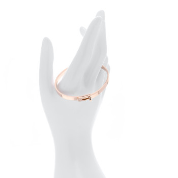 HERMES 18K Rose Gold Diamond PM Kelly Bracelet LG