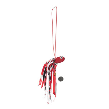 HERMES Swift Silk Petit H Betta Fish Charm Rouge