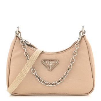 PRADA Tessuto Nylon Saffiano Mini Re-Edition 2000 Shoulder Bag Cammeo