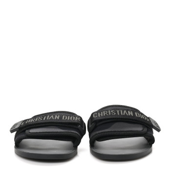 CHRISTIAN DIOR Technical Stretch Fabric Camouflage Dio(r)evolution Slide Sandals 39 Black Military