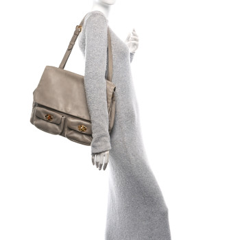 MIU MIU Goatskin Shoulder Bag Pomice
