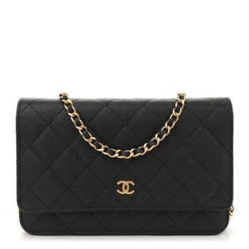 CHANEL Caviar Quilted Wallet On Chain WOC Black