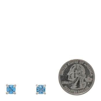 DAVID YURMAN Sterling Silver Diamond Blue Topaz Petite Chatelaine Earrings