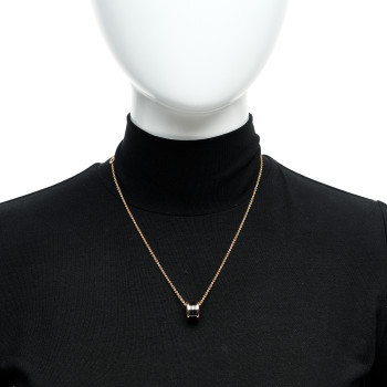 BULGARI 18K Rose Gold Black Ceramic B.Zero1 Pendant Necklace