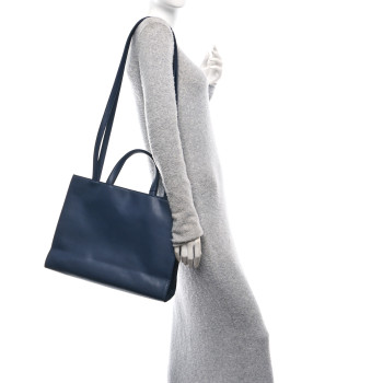 TELFAR Vegan Leather Medium Shopping Bag Navy