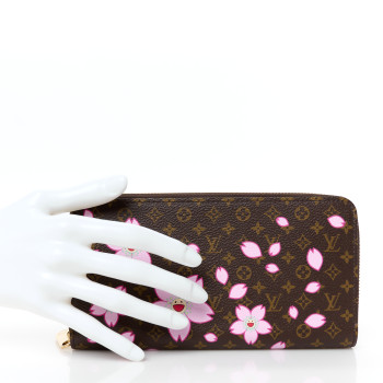 LOUIS VUITTON LV X TM Monogram Cherry Blossom Zippy Wallet Sakura Brown