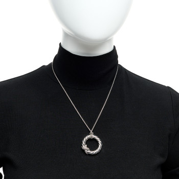 DAVID YURMAN Sterling Silver Diamond Starlight X Circle Pendant Necklace