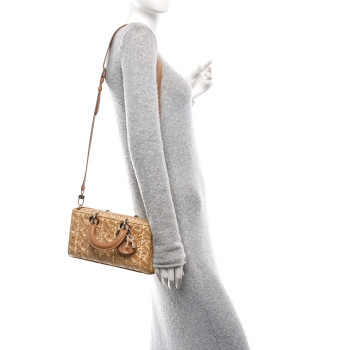 CHRISTIAN DIOR Raffia Floral Cannage Medium Lady D-Joy Natural