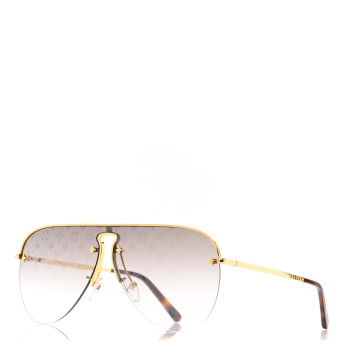 LOUIS VUITTON Grease Mask Sunglasses Z1469U Gold