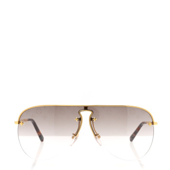 LOUIS VUITTON Grease Mask Sunglasses Z1469U Gold