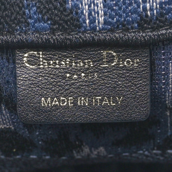 CHRISTIAN DIOR Canvas Mizza Embroidered Medium Leopard Book