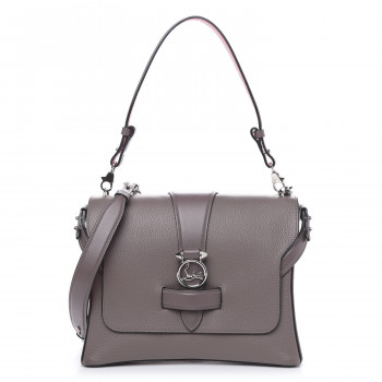 CHRISTIAN LOUBOUTIN Pebbled Calfskin Medium Rubylou Shoulder Bag Storm CHRISTIAN LOUBOUTIN Pebbled Calfskin Medium Rubylou Shoulder Bag Storm