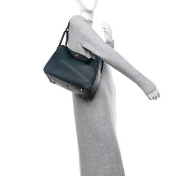 HERMES Taurillon Clemence Lindy 30 Vert Cypress
