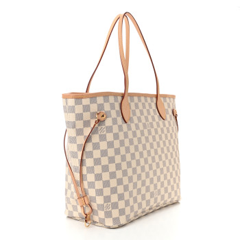 LOUIS VUITTON Damier Azur Neo Neverfull MM Rose Ballerine