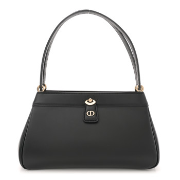 CHRISTIAN DIOR Calfskin Medium Key Shoulder Bag Black