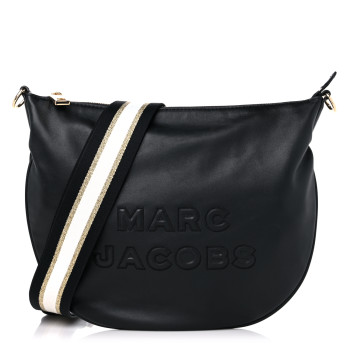 MARC JACOBS Calfskin The Flash Hobo Crossbody Black