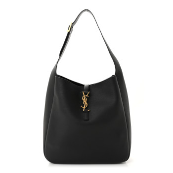 SAINT LAURENT Smooth Calfskin Large Le 5 A 7 Soft Hobo Black