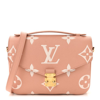 LOUIS VUITTON Empreinte Monogram Giant Pochette Metis Rose Trianon Cream