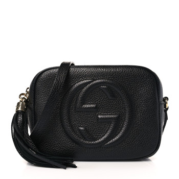 GUCCI Pebbled Calfskin Small Soho Disco Bag Black