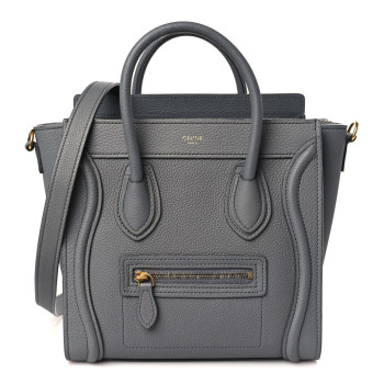 CELINE Baby Drummed Calfskin Nano Luggage Kohl