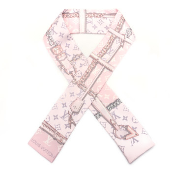 LOUIS VUITTON Silk Monogram Confidential Bandeau Light Pink