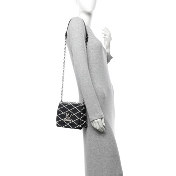 LOUIS VUITTON Epi Malletage Twist Shoulder Bag PM Black