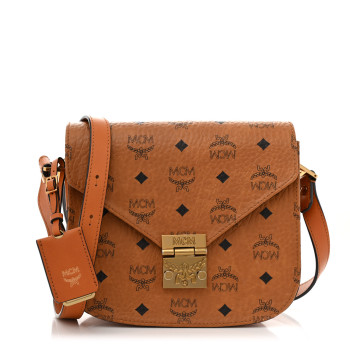 MCM Visetos Patricia Crossbody Bag Cognac