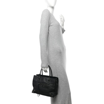 BALENCIAGA Veau Souple Mini Papier Tote Black