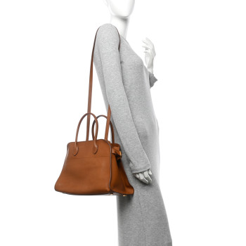 THE ROW Polished Saddle Calfskin Soft Margaux 12 Cuir