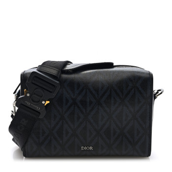 CHRISTIAN DIOR Canvas CD Diamond Lingot 22 Bag Black