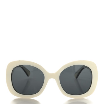 CHANEL Acetate Sunglasses 71414A White