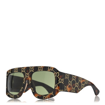 GUCCI Acetate Monogram Shield Sunglasses GG0983S Havana