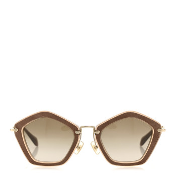 MIU MIU Acetate Suede Geometric Sunglasses SMU06O Dark Rose
