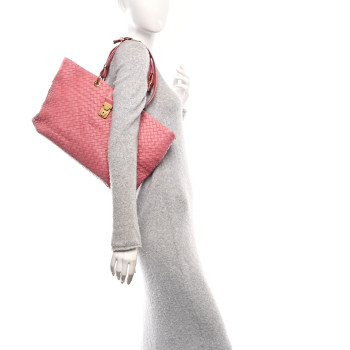BOTTEGA VENETA Nappa Intrecciato Large Capri Tote Quarzo