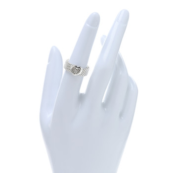 TIFFANY Sterling Silver Somerset Mesh Heart Ring 52 6