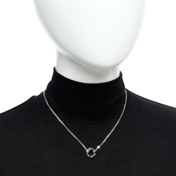 CARTIER 18K White Gold 2 Diamond LOVE Necklace