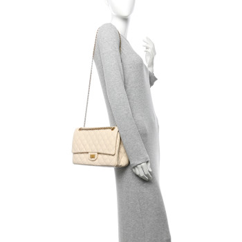 CHANEL Aged Calfskin Quilted 2.55 Reissue 226 Flap Ivory