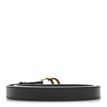 GUCCI Calfskin Double G 20mm Belt 75 30 Black