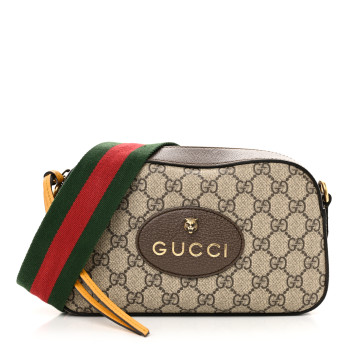 GUCCI GG Supreme Monogram Web Neo Vintage Shoulder Bag Beige New Acero Crop